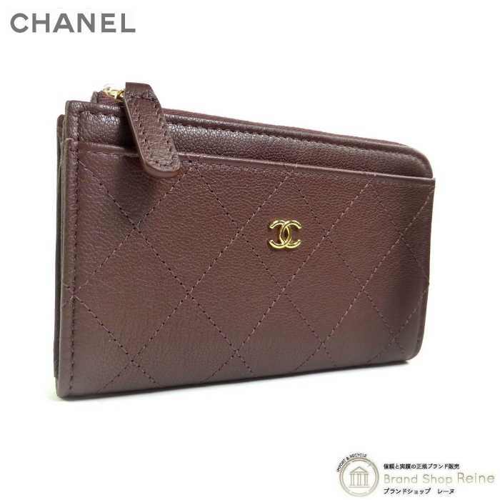 シャネル （CHANEL） グレインド ゴートスキン L字ファスナー コイン