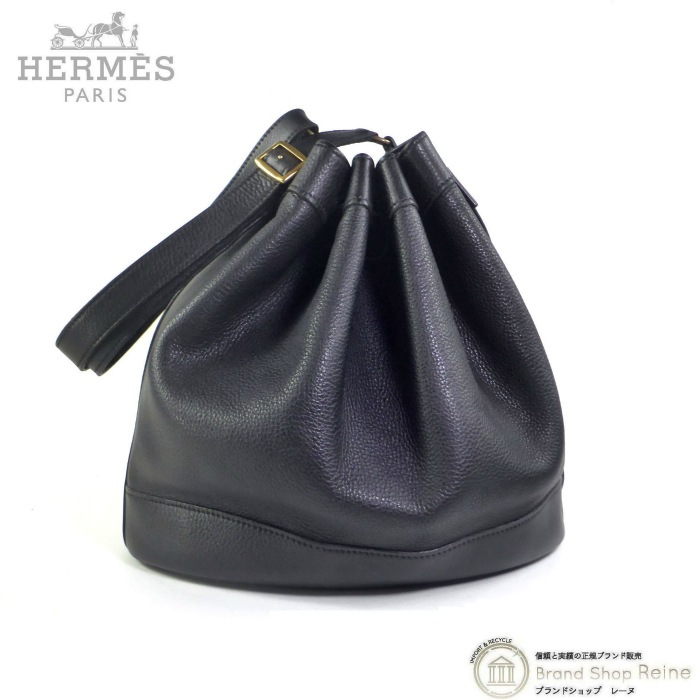 エルメス （HERMES） マーケット GM トゴ ブラック 〇G刻印 巾着