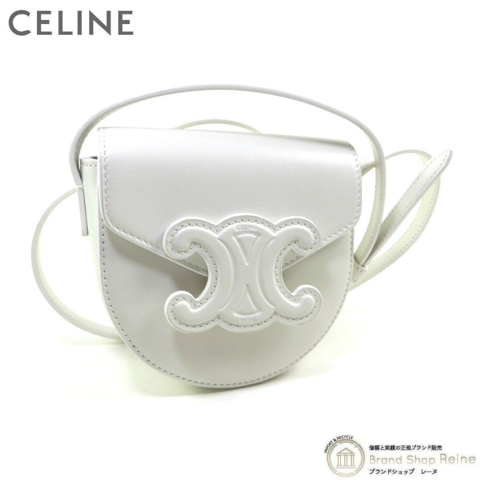 未使用CELINE トリオンフミニブザス PVCX レザーショルダーバッグ セリーヌ （CELINE） ミニ ブザス キュイル トリオンフ クロスボディ