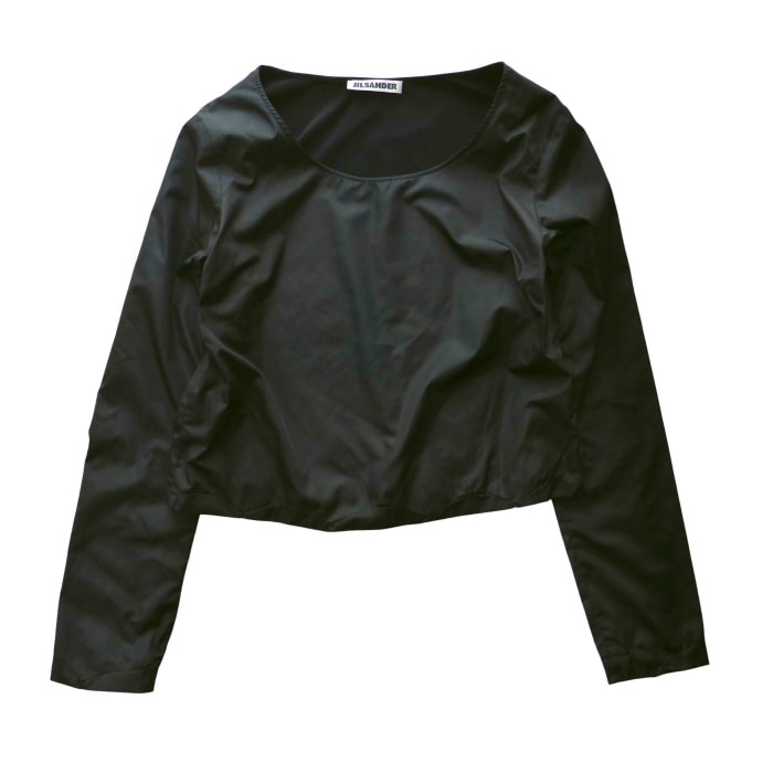 ���륵����� ��JIL SANDER�� �ʥ����� Ĺµ �ȥåץ� ���ȥ�å� ���󡦥ե졼�륿�� #34 �֥�å� ����������š� 
