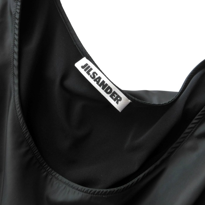 ���륵����� ��JIL SANDER�� �ʥ����� Ĺµ �ȥåץ� ���ȥ�å� ���󡦥ե졼�륿�� #34 �֥�å� ����������š� 