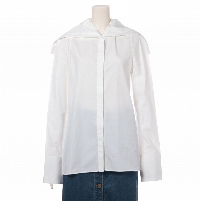 ���륵����� ��JIL SANDER�� ���åȥ� ����� �֥饦�� Ĺµ �ȥåץ� ��36 �ۥ磻�� JSPN601906 ����������š� 