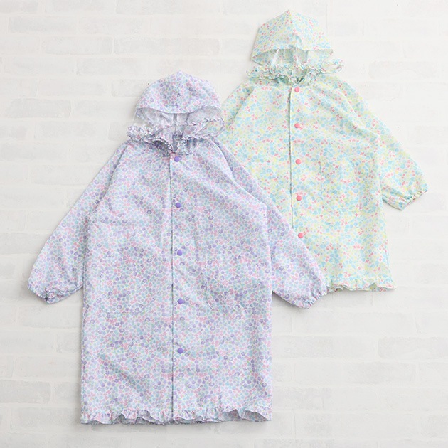 orange bonbon オレンジボンボン レインコート ミニフラワー | こども