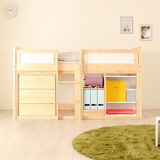 IKEA KURA キューラ ロフトベッド 2段ベッド 天然木収納庫付すのこロフトベッド KURA クラ ナチュラル | こどもと暮らし