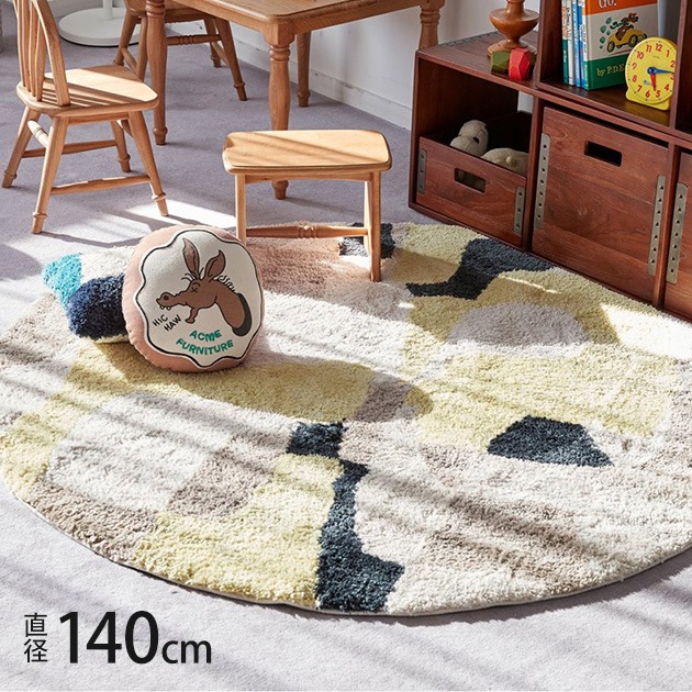 journal standard Furniture ���㡼�ʥ륹��������ɥե��˥��㡼 PICFAIR RUG ROUND �ԥ��ե����饰 ľ��140cm