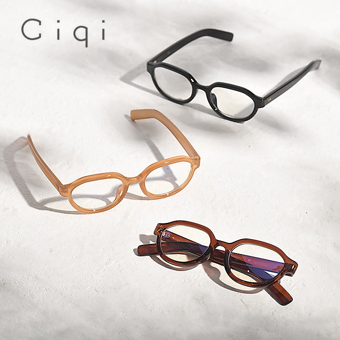 シキ　ブルーライトカット眼鏡　茶色　ciqi Ciqi（シキ）｜ブルーライトカットメガネ Evans エヴァンス