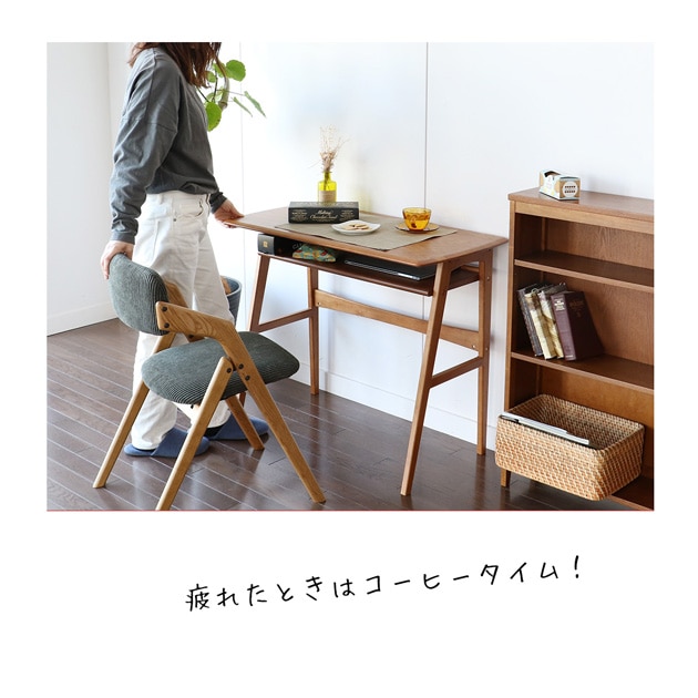 �����ǥ��� ��90cm�߱��Ԥ�45cm Wood Desk -ody- �֥饦��