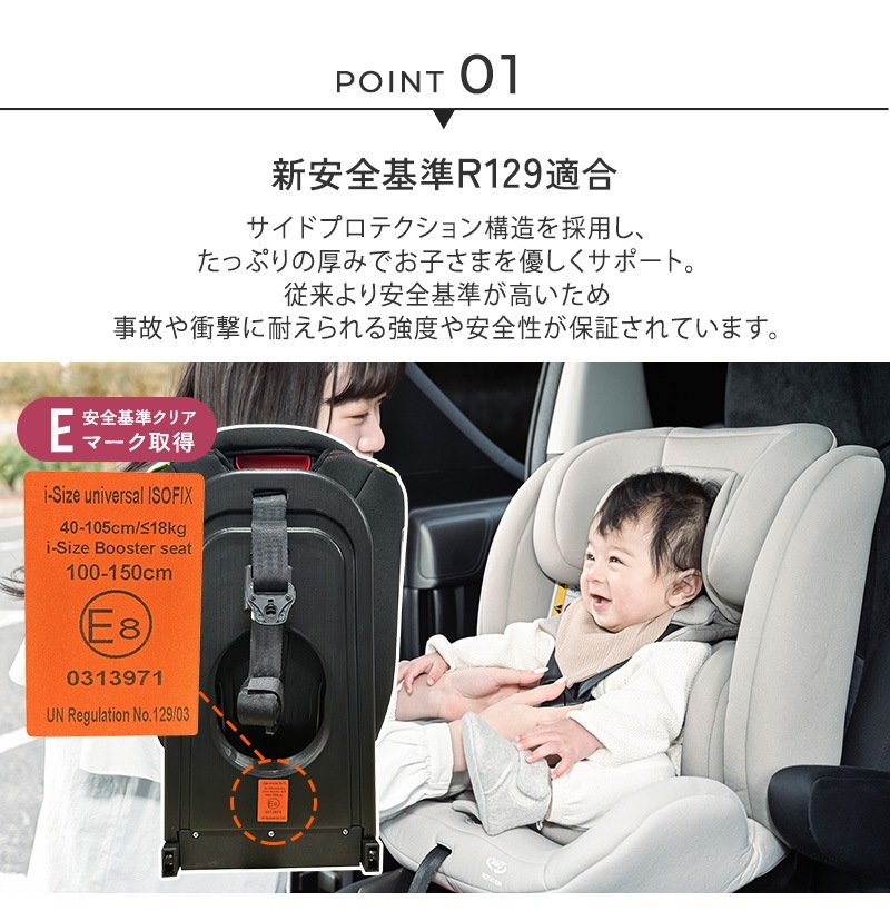 ���㥤��ɥ����� ISOFIX ��ž�� R129Ŭ�� ���󥰥桼��