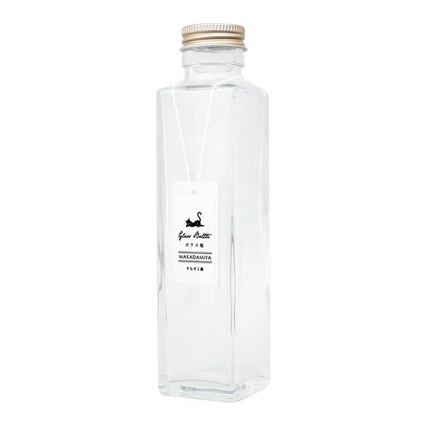 ガラス瓶角型150ml(スクリューキャップ付)ガラス容器/オイル用空