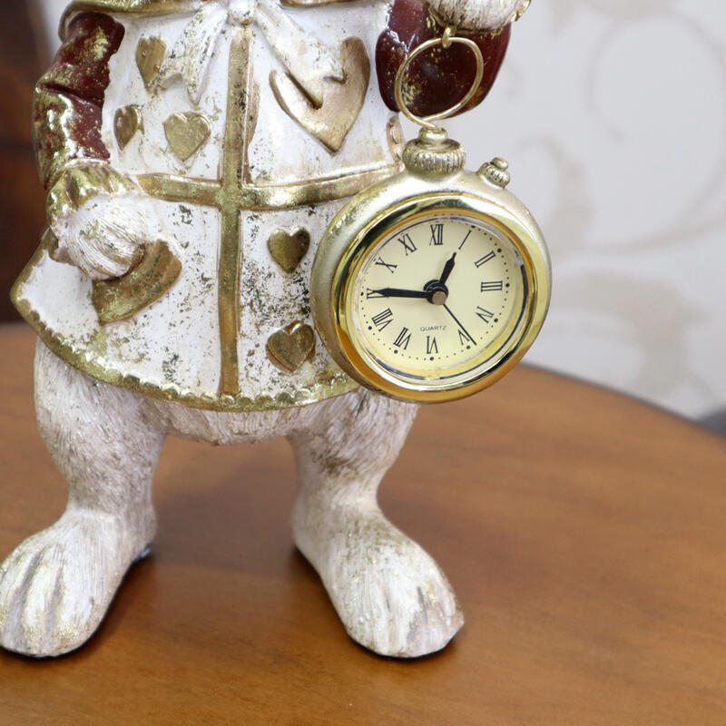 アンティーク　鐘楼型　置物 楽天市場】ワンダーラビットクロック アリス 時計付き ラビット 置き物