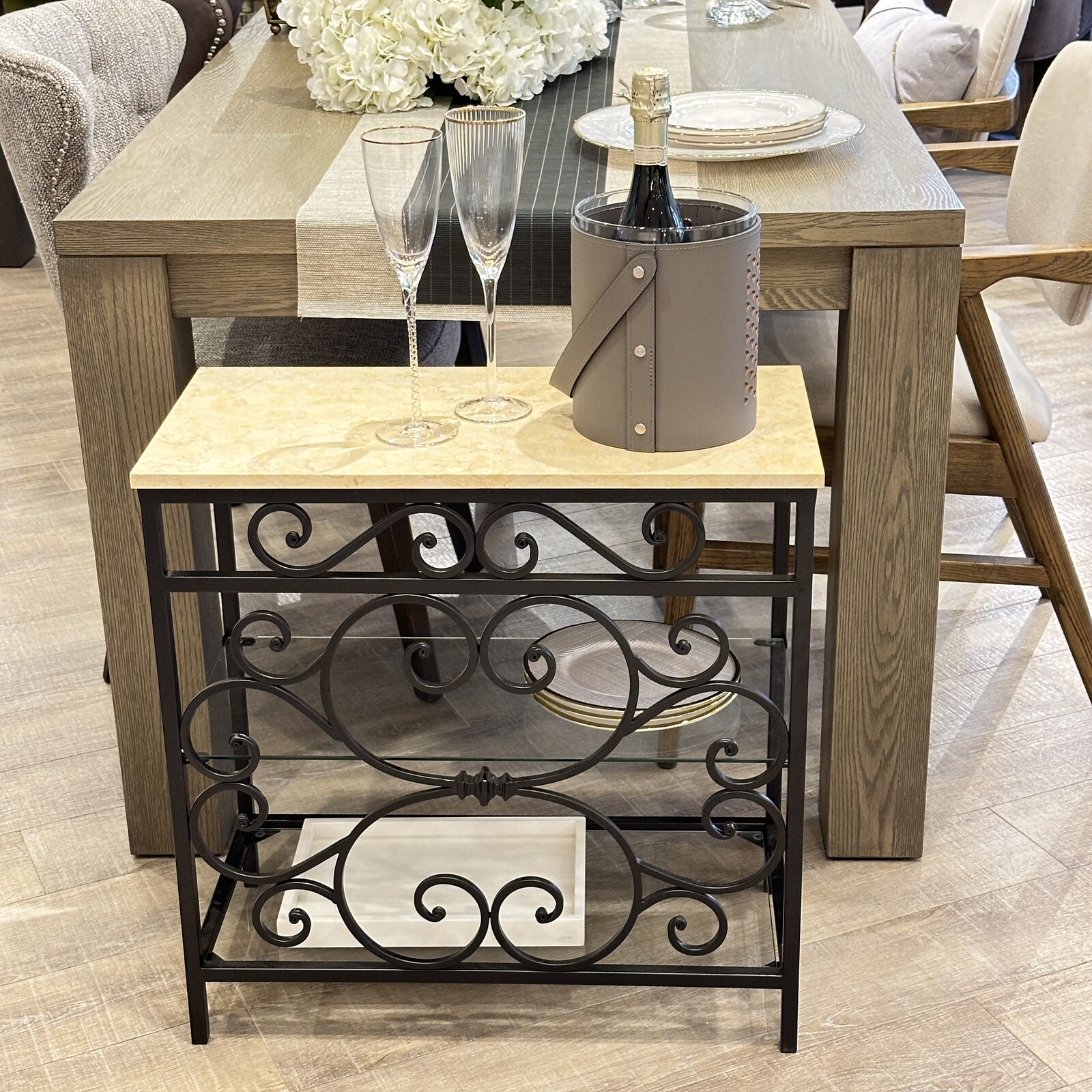 天板大理石 ソファサイドテーブル<br>REFM-285-4 | ロートアイアン