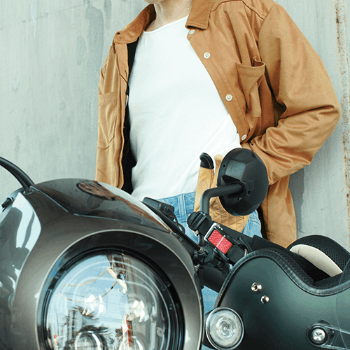 プロテクトシャツ／スリムスウェード【ライトブラウン】