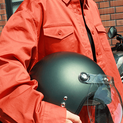 プロテクトシャツ／ボックスチノ【ディープオレンジ】