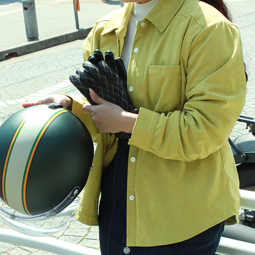 プロテクトシャツ／スリムスウェード【ライムグリーン】