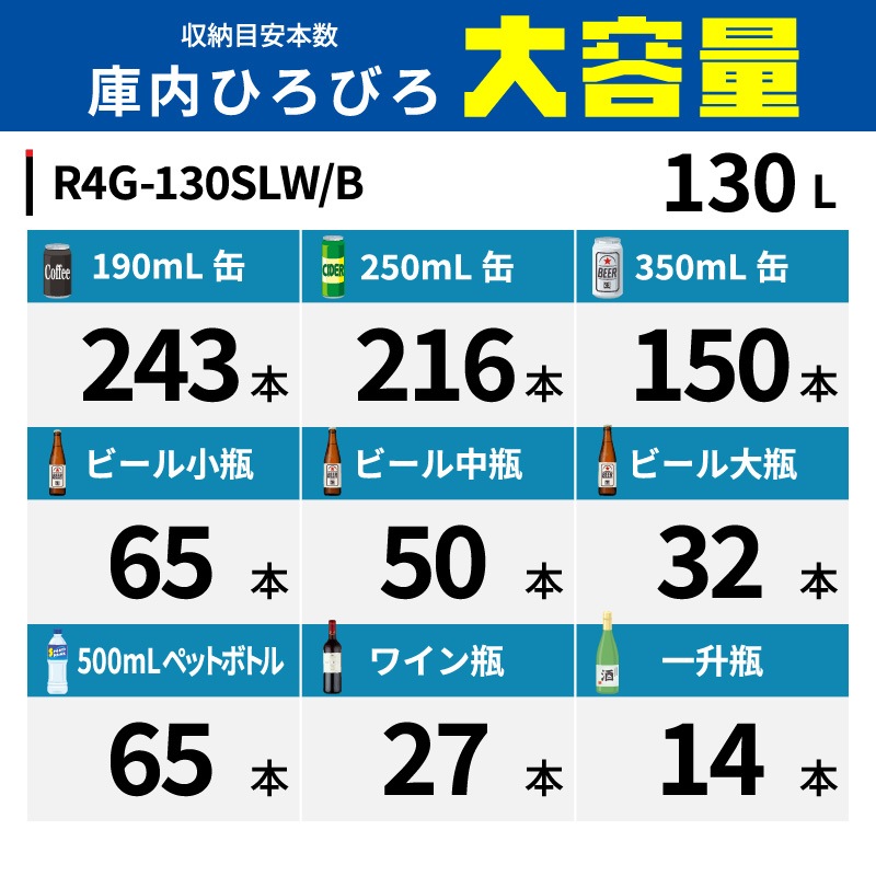 ��ޥ��� 4�̥��饹��¢���硼������ �ե����������� ��塦���� 130L R4G-130SLB �֥�å� - ��̳����¢�� - ������ : 454��408��1285(mm) - ��ǽ : 2��12���Ϫ�ɻߵ�ǽ�դ���LED�������������� �Υ�ե���