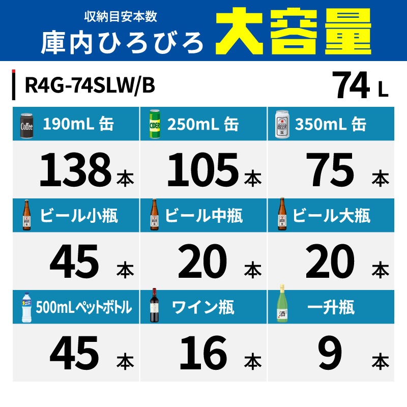 ��ޥ��� 4�̥��饹��¢���硼������ �ե����������� ��塦���� 74L R4G-74SLB �֥�å� - ��̳����¢�� - ������ : 454��408��910(mm) - ��ǽ : 2��12���Ϫ�ɻߵ�ǽ�դ���LED�������������� �Υ�ե���
