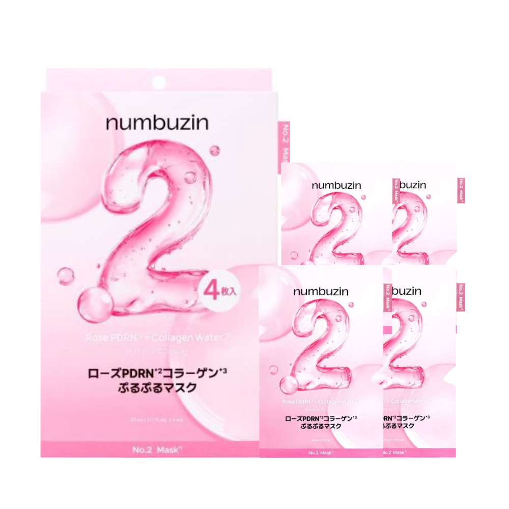 numbuzin ナンバーズイン】2番ローズPDRNコラーゲンぷるぷるマスク 4枚入り