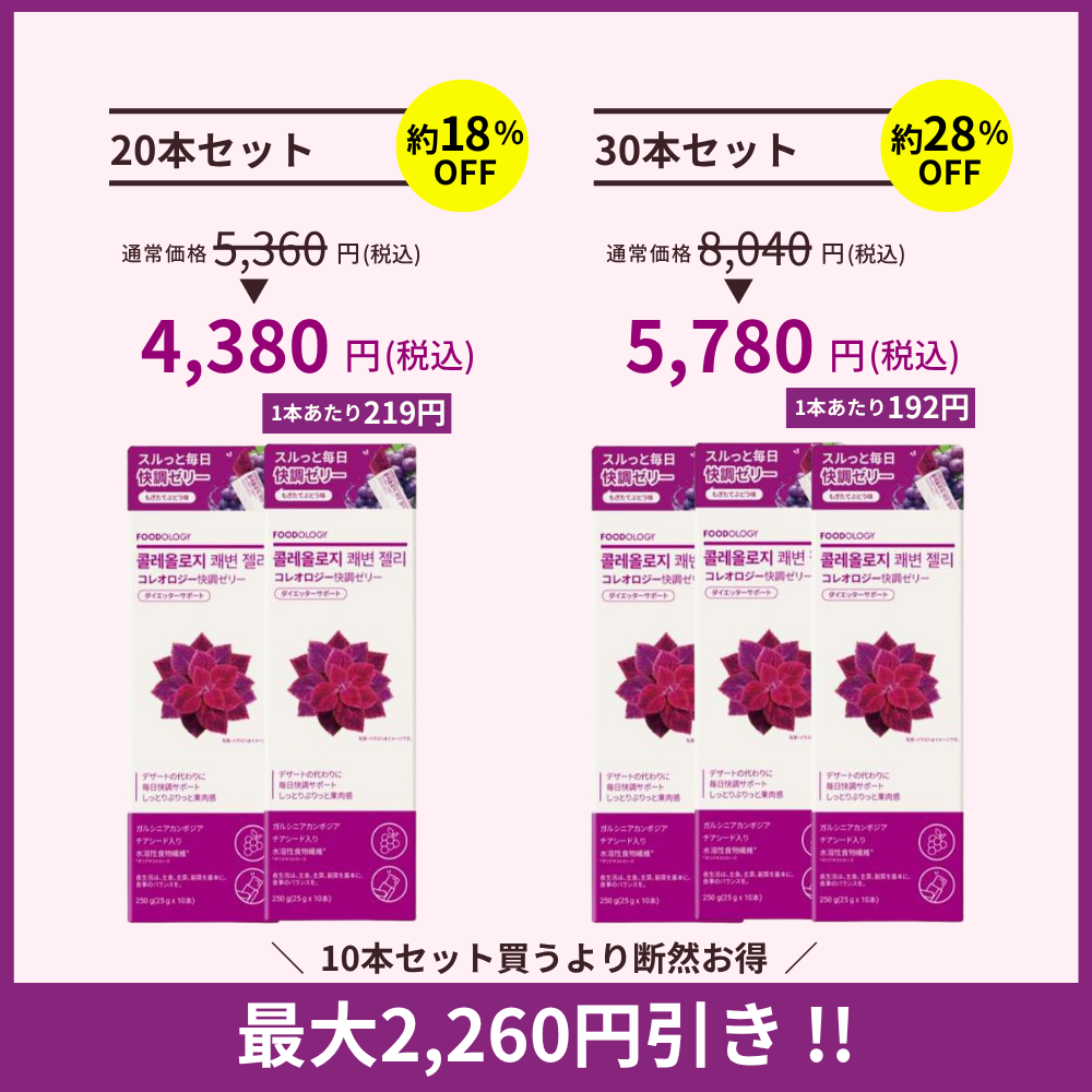 【まとめ買いがお得】コレオロジー快調ゼリーぷるぷる/ダイエッター注目の間食/カロリー対策/甘いぶどう味/チアシード入り/快便/韓国人気ダイエット食品Bowel Movement Jelly