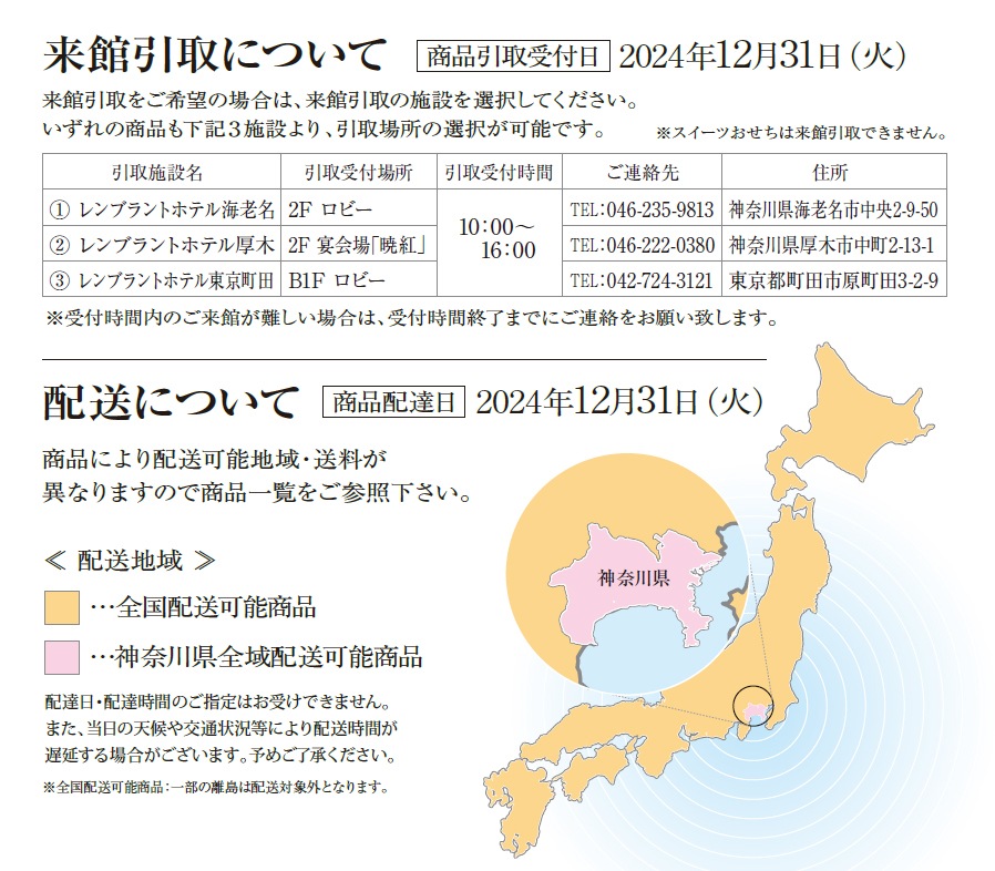 レンブラントホテル厚木　日本料理「中津川」　おせち三段重　　寿 -KOTOBUKI-