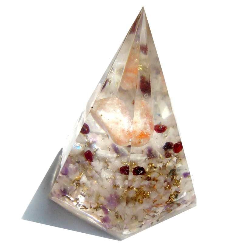 オルゴナイトピラミッドろずコラボ♥️ サンストーンの高いピラミッドオブジェ 《ボヘミアンオルゴナイト》 4