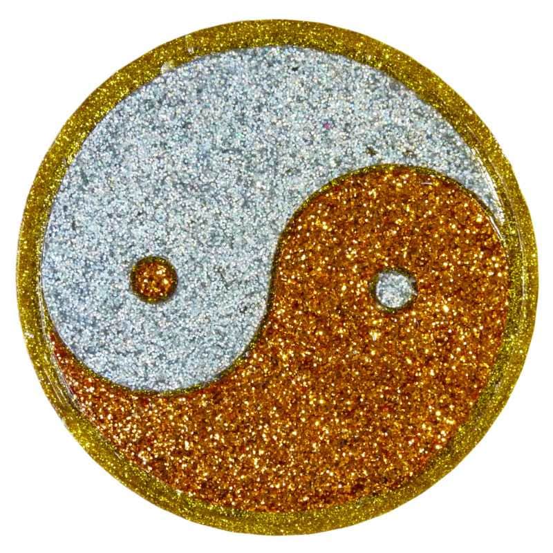 陰陽のコースター（オレンジ＆イエロー＆シルバー） 《ボヘミアン