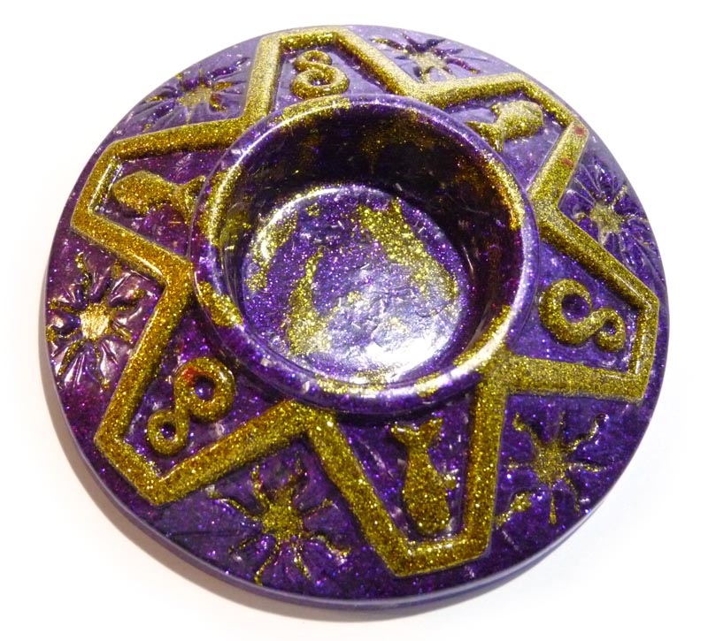 スピリチュアルの燭台（パープル＆ゴールド）《ボヘミアンオルゴナイト