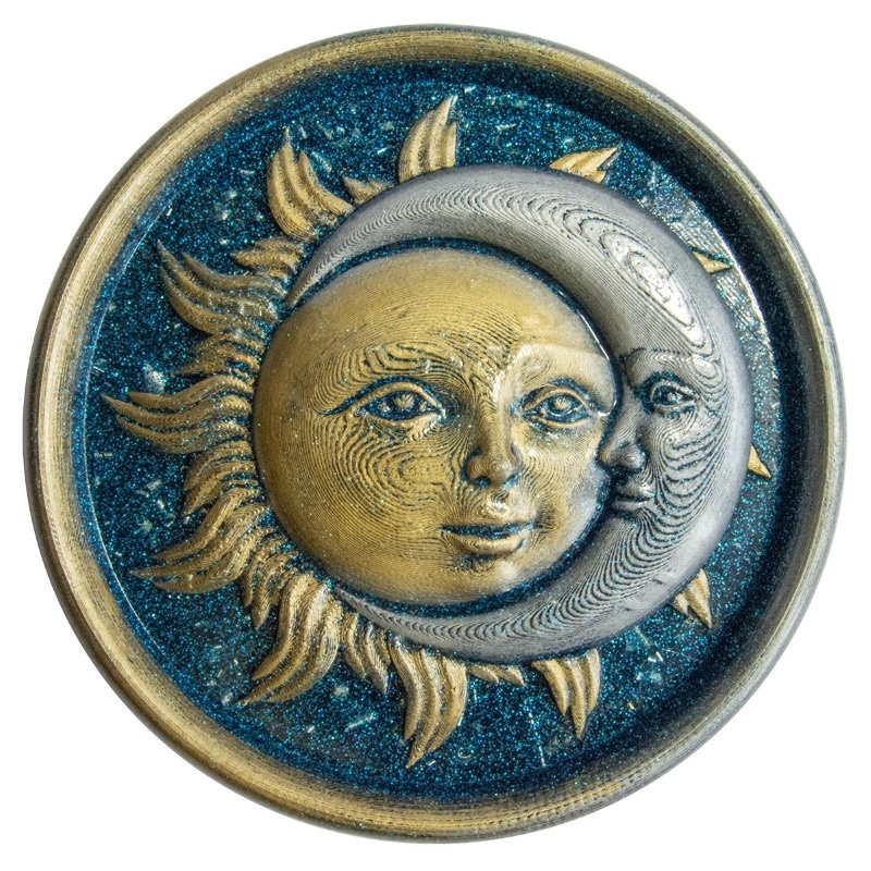 太陽と月 スタンド付き《ボヘミアンオルゴナイト》15.5×1cm｜フラワー