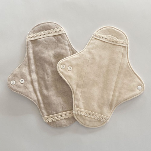 布ナプキン［軽い日～普通の日用］2WAYホルダーSサイズ（防水あり）　オーガニックリネン/コットンニット　選べる 一体型としても使える　軽失禁尿モレ【ネコポス可】