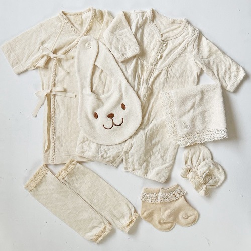 出産準備HAPPY BAG 7点セット 福袋 オーガニックコットン　肌着　新生児　プレゼントにもお勧め！