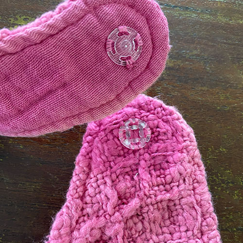 【アウトレット】無農薬和綿ガラ紡ワッフル ベビースタイ　草木染め【ネコポス可】