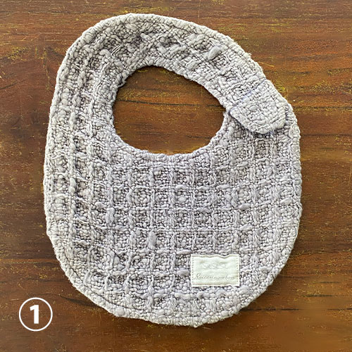 【アウトレット】無農薬和綿ガラ紡ワッフル ベビースタイ　草木染め【ネコポス可】