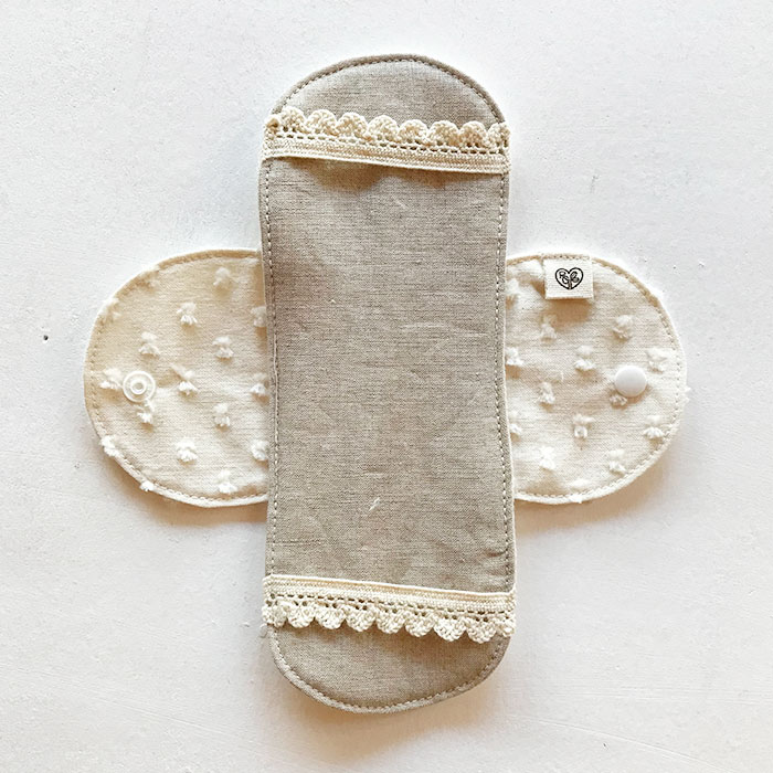 布ナプキン ［おりもの・軽い日用］ひょうたん型ホルダーSSサイズ オーガニックリネン(防水布あり)【ネコポス可】