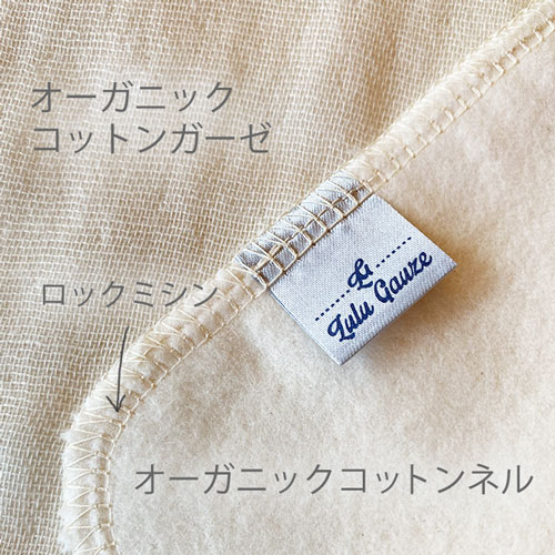布ナプキン［おりもの・軽い日用］ハンカチSサイズ3つ折　オーガニックコットンガーゼ（厚手）Lulu Gause 【ネコポス可】