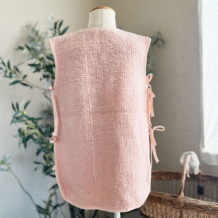 【アウトレット】無農薬和綿ガラ紡平織り ベビースリーパー　草木染め（ラックダイ）　50〜100cm【ネコポス不可】