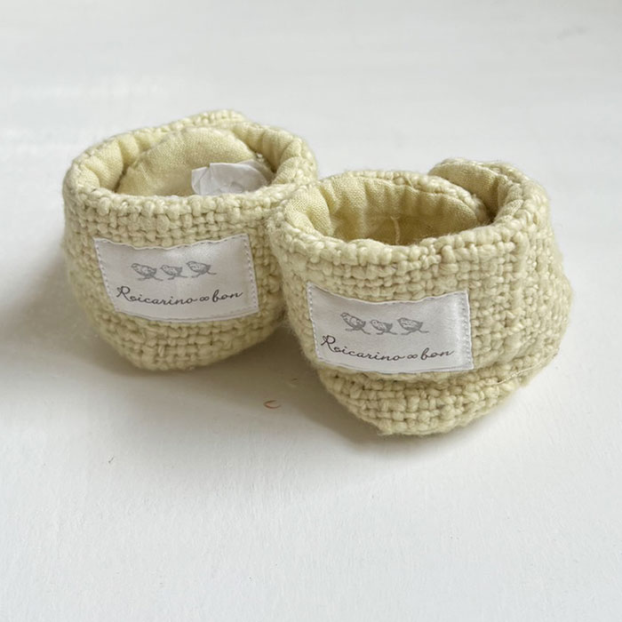 無農薬和綿ガラ紡平織り ベビーブーティー　草木染め　50-70cm【ネコポス可】