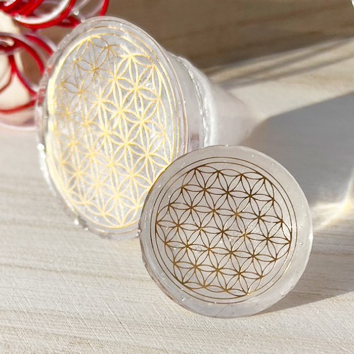 ［受注商品］神様の浄化盛り塩（大）フラワーオブライフ 円錐型 2個セット【ネコポス不可】