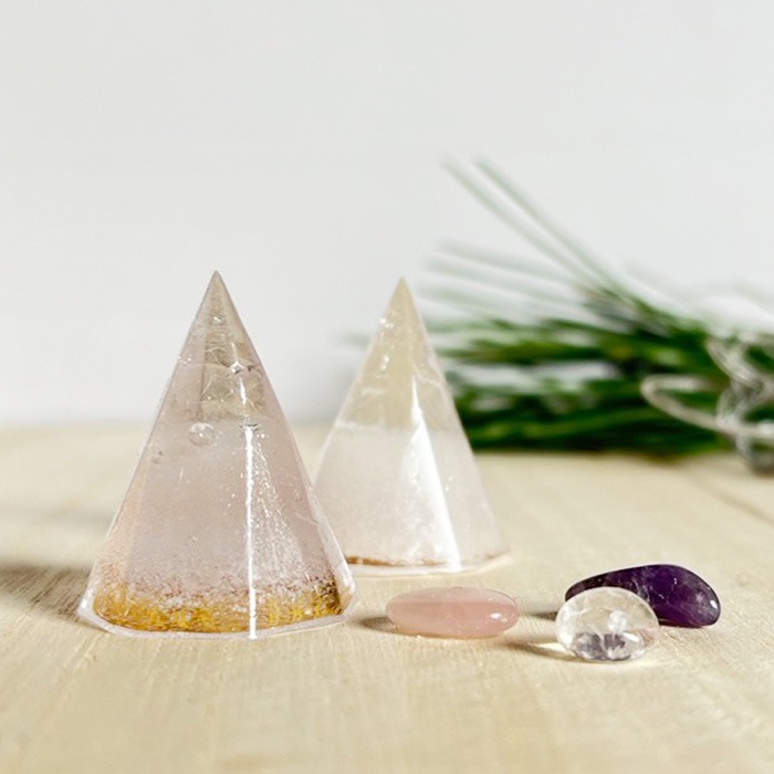 ［受注商品］神様の浄化盛り塩 プレミアム(小)交換不要 フラワーオブライフ パワーストーン入 八角形 ２個セット【ネコポス不可】