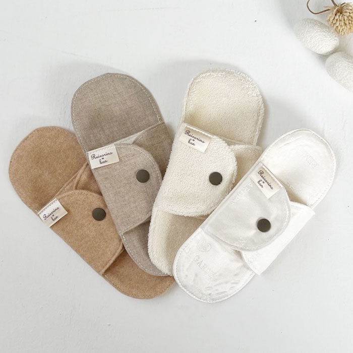 おりものライナー (ミニ)４種類の生地(防水布なし) 4枚セット Reicarino∞bon　オーガニックリネン　ブラウンネル　コットンパイル　国産シルク　【ネコポス可】