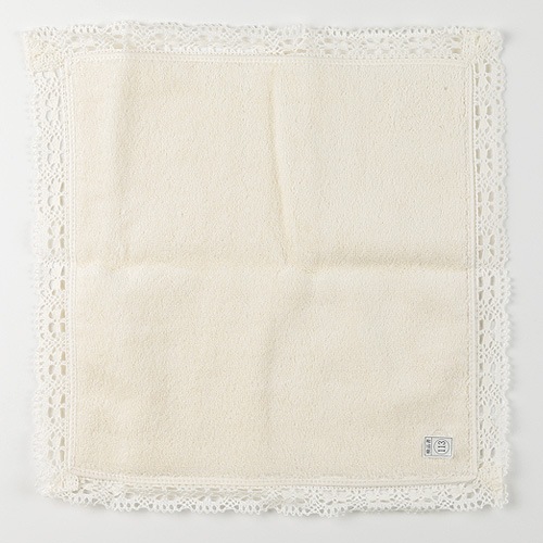 オーガニックパイルタオルハンカチ レースあり【ネコポス可】