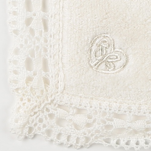 オーガニックパイルタオルハンカチ レースあり【ネコポス可