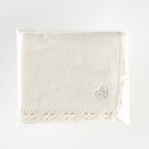 オーガニックパイルタオルハンカチ レースあり【ネコポス可】