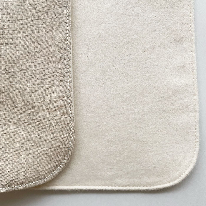 布ナプキン ［普通の日・多い日用］　ハンカチMサイズ3折　オーガニックリネン　ステッチ仕上げ【ネコポス可】