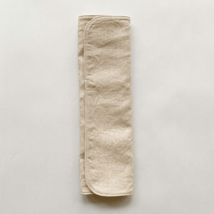 布ナプキン ［普通の日・多い日用］　ハンカチMサイズ3折　オーガニックリネン　ステッチ仕上げ【ネコポス可】