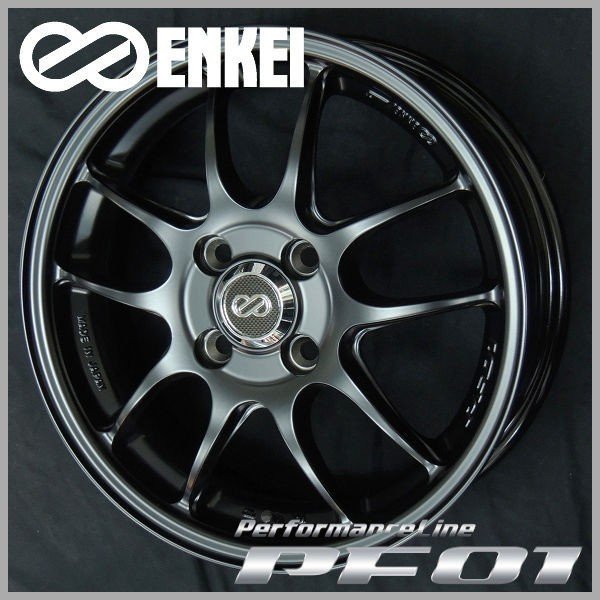 送料無料☆13系ノート エンケイ PF01 マットブラック 205/50R17 安心の ...