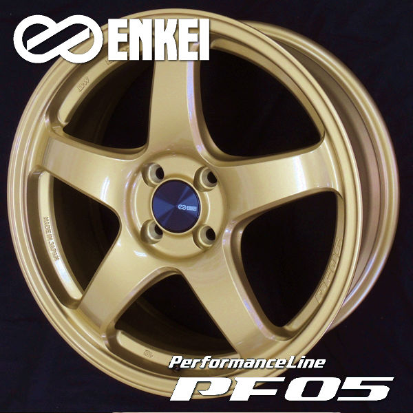 送料無料 ND ロードスター ENKEI エンケイ パフォーマンスライン PF05 ゴールド 205/45R17 国産タイヤ