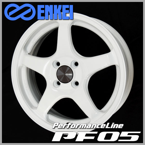 送料無料 ND系 ロードスター ENKEI エンケイ パフォーマンスライン PF05 ホワイト 205/45R17 国産タイヤ