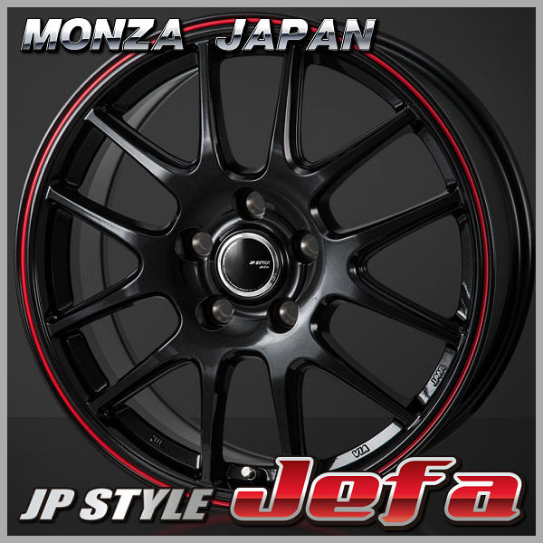 送料無料 50 30系 プリウス PHV レクサスCT カローラ 86 BRZ JEFA ブラック/レッドライン 215/45R17 国産タイヤセット