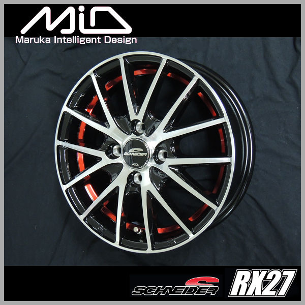 送料無料 タンク ルーミー トール ジャスティ 等に ■ＭＩＤ ＲＸ２７ ■ブラックポリッシュレッドアンダーカット ■175/55R15 ■ヨコハマ ブルーアースES32