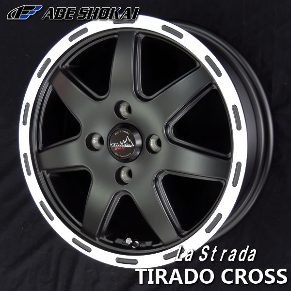 送料無料 アトレー バモス エブリィ NV100等に 阿部商会 ティラードクロス マットブラックポリッシュ 165/55R14 ヨコハマタイヤ