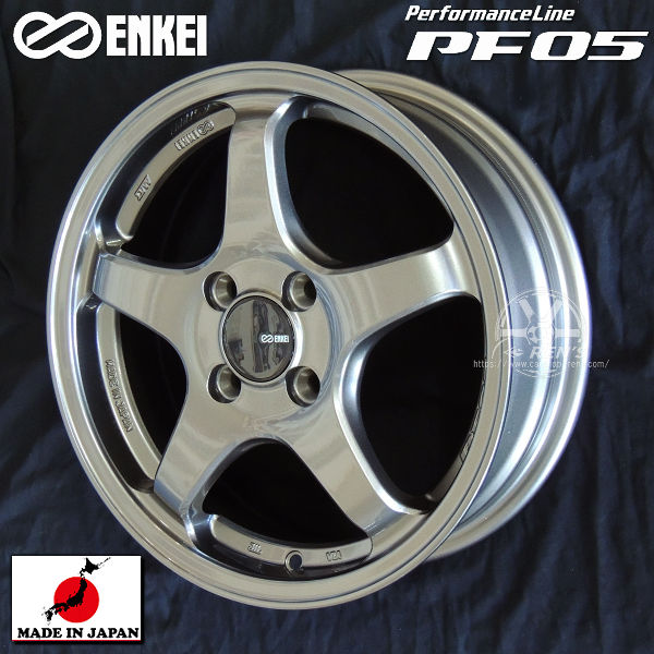 送料無料 タント N-BOX ワゴンR アルト ミラ キャンバス スペーシア ENKEI エンケイ PF05 ダークシルバー165/55R15 タイヤ ホイール4本セット
